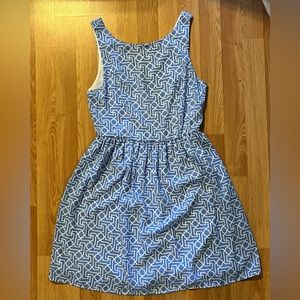 Blue and white dress